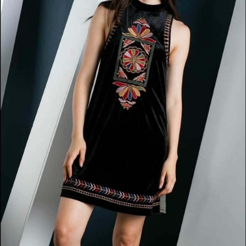 THML Dress| THML Black Velvet Dress M NWOT Black
